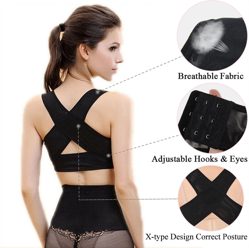 Back Posture Corrector for Hunchback Chest Sagging, Adjustable Underwear  Lady Chest Breast Support Back Shoulder,Black-L (Black XX) : :  Health & Personal Care