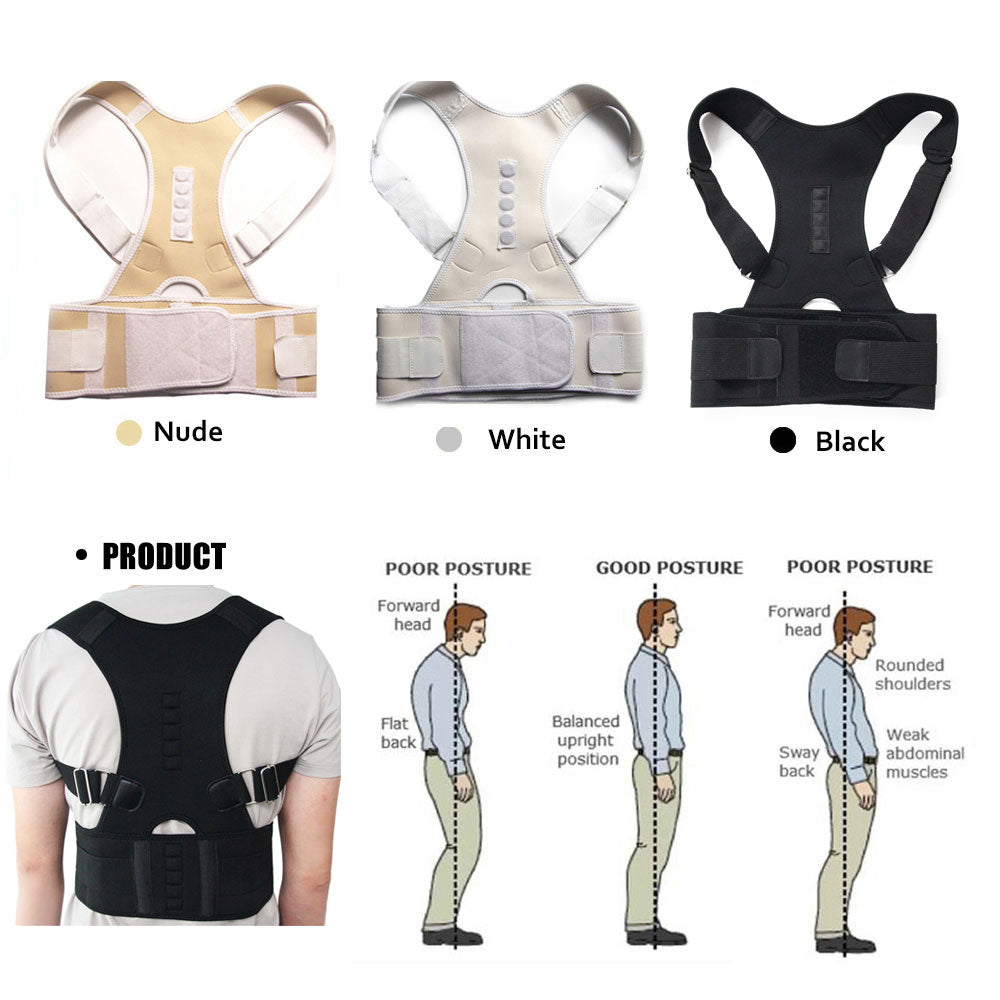 Men Women Adjustable Posture Corrector Back Support Shoulder Brace Belt  S-4XL US
